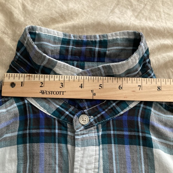 Mountain Hardwear Men L SS Button Up Lined Cotton Shirt Plaid B&W Outdoor Hiking - Picture 12 of 12